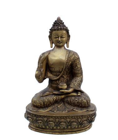 Golden Brass Buddha Statue 12" height | Creativehand Nepal