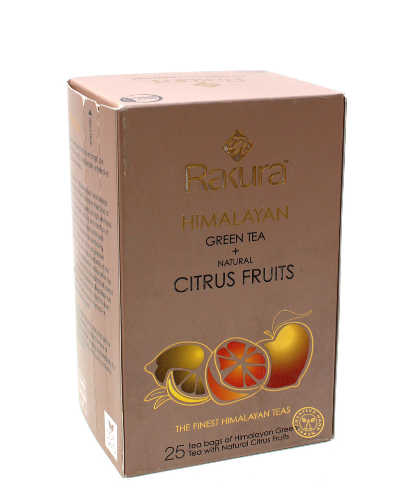 Rakura Himalayan Green Tea with Natural Citrus Fruits 25 Tea Bags ...
